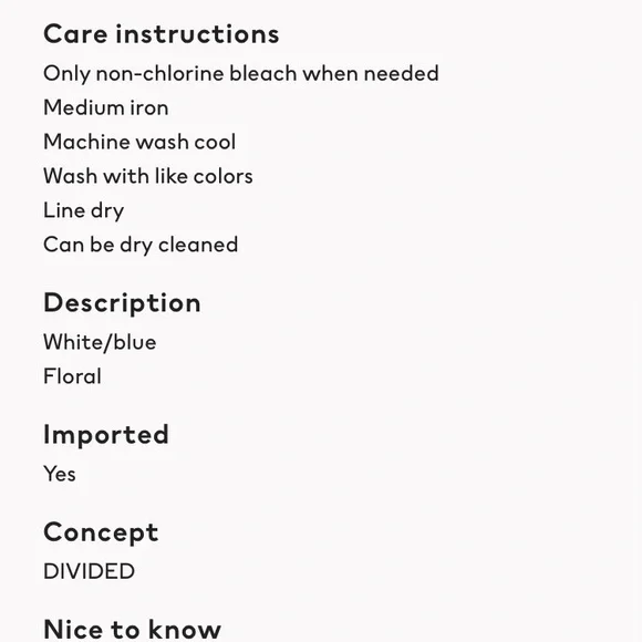 H&M High Waist Dainty Blue and White Floral Skirt - Picture 9 of 10